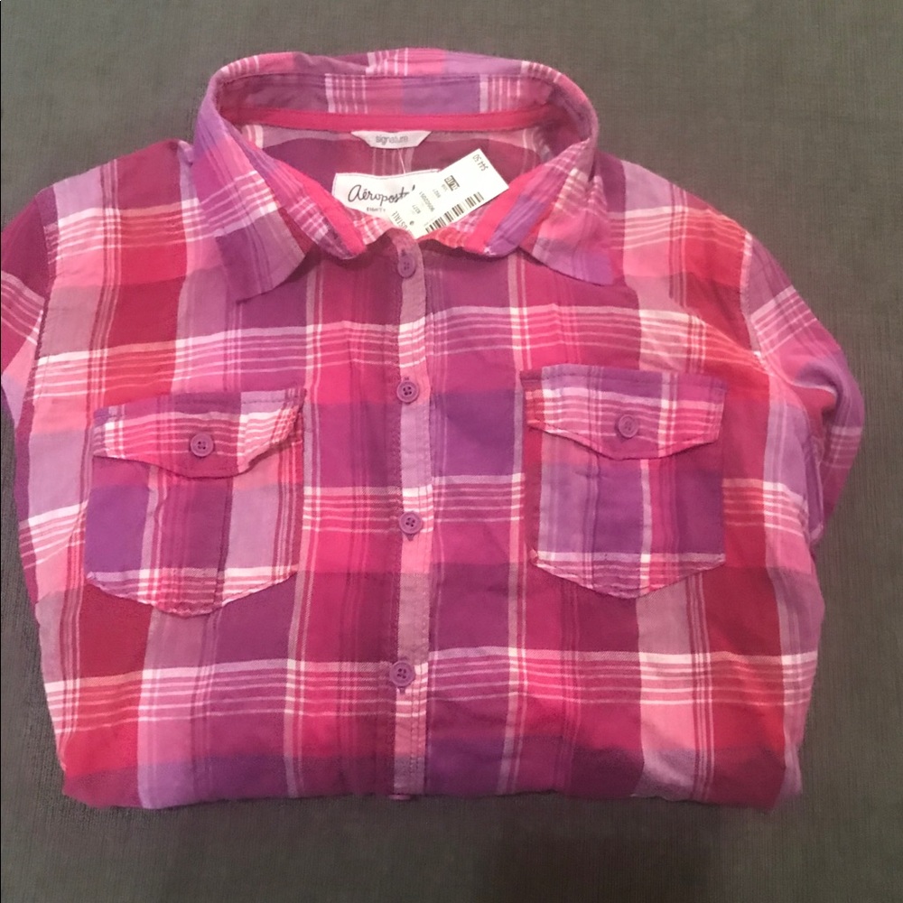 Ladies Aeropostale plaid button up shirt